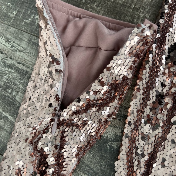 ASOS asymmetric plunge maxi dress in sequin - Picture 11 of 14